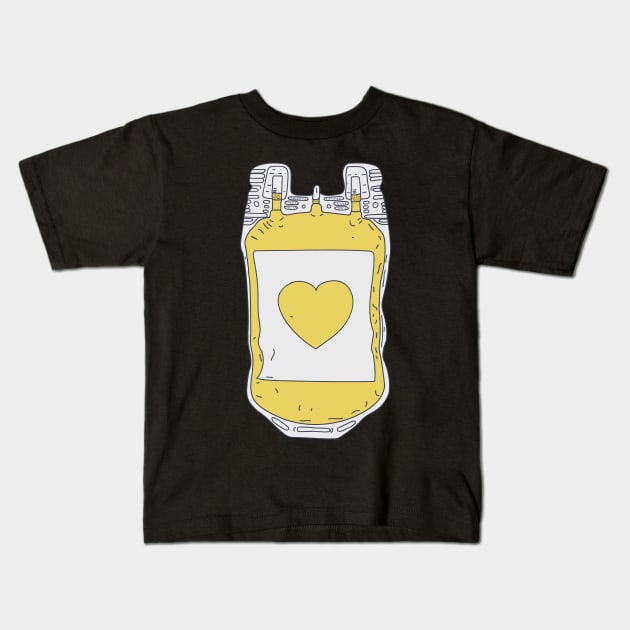 Plasma Donor - Yellow Heart - Plasma Chemist Kids T-Shirt by DeWinnes